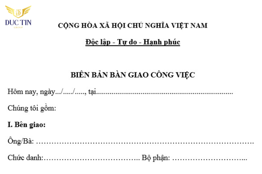 Biên bản bàn giao công việc